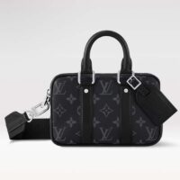 Louis Vuitton LV Unisex Nano Porte Documents Voyage Monogram Eclipse Coated Canvas Cowhide Leather (10)