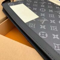 Louis Vuitton LV Unisex Pochette Voyage MM Black Grey Monogram Eclipse Canvas (1)