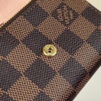 Louis Vuitton LV Unisex Rosalie Coin Purse Damier Ebene Coated Canvas Grained Cowhide Leather (2)