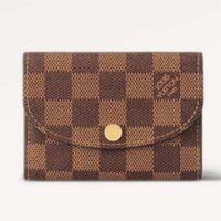 Louis Vuitton LV Unisex Rosalie Coin Purse Damier Ebene Coated Canvas Grained Cowhide Leather (2)