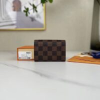 Louis Vuitton LV Unisex Rosalie Coin Purse Damier Ebene Coated Canvas Grained Cowhide Leather (2)