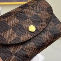 Louis Vuitton LV Unisex Rosalie Coin Purse Damier Ebene Coated Canvas Grained Cowhide Leather (2)