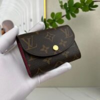 Louis Vuitton LV Unisex Rosalie Coin Purse Fuchsia Pink Monogram Coated Canvas Grained Cowhide Leather (2)