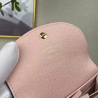Louis Vuitton LV Unisex Rosalie Coin Purse Rose Ballerine Pink Monogram Coated Canvas Grained Cowhide Leather (4)