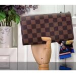 Louis Vuitton LV Unisex Sarah Wallet Pink Damier Ebene Coated Canvas Grained Cowhide Leather - immagine 4