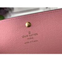 Louis Vuitton LV Unisex Sarah Wallet Pink Damier Ebene Coated Canvas Grained Cowhide Leather (1)