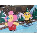 Louis Vuitton LV Unisex Sarah Wallet Pink Damier Ebene Coated Canvas Grained Cowhide Leather - immagine 3