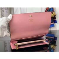 Louis Vuitton LV Unisex Sarah Wallet Pink Damier Ebene Coated Canvas Grained Cowhide Leather (1)