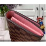 Louis Vuitton LV Unisex Sarah Wallet Pink Damier Ebene Coated Canvas Grained Cowhide Leather - immagine 7