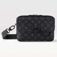 Louis Vuitton LV Unisex Steamer Messenger Monogram Eclipse Coated Canvas Cowhide Leather (2)