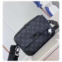 Louis Vuitton LV Unisex Steamer Messenger Monogram Eclipse Coated Canvas Cowhide Leather (2)