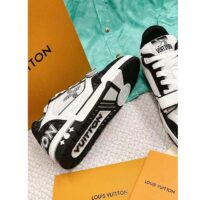 Louis Vuitton LV Unisex Trainer Sneaker Black Monogram Denim Rubber Outsole Monogram Flowers (9)