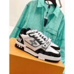 Louis Vuitton LV Unisex Trainer Sneaker Black Monogram Denim Rubber Outsole Monogram Flowers - Image 2