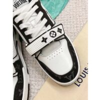 Louis Vuitton LV Unisex Trainer Sneaker Black Monogram Denim Rubber Outsole Monogram Flowers (9)