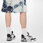 Louis Vuitton LV Unisex Trainer Sneaker Black Monogram Denim Rubber Outsole Monogram Flowers - Image 12