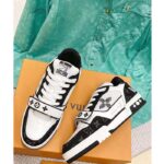 Louis Vuitton LV Unisex Trainer Sneaker Black Monogram Denim Rubber Outsole Monogram Flowers - Image 4