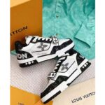 Louis Vuitton LV Unisex Trainer Sneaker Black Monogram Denim Rubber Outsole Monogram Flowers - Image 3