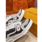 Louis Vuitton LV Unisex Trainer Sneaker Black Printed Calf Leather Rubber Outsole Monogram Flowers – Bild 6