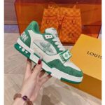 Louis Vuitton LV Unisex Trainer Sneaker Green Monogram Denim Rubber Outsole Monogram Flower – Bild 10