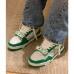 Louis Vuitton LV Unisex Trainer Sneaker Green Monogram Denim Rubber Outsole Monogram Flower – Bild 12