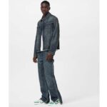 Louis Vuitton LV Unisex Trainer Sneaker Green Printed Calf Leather Rubber Outsole Monogram Flowers - Imagen 14