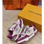 Louis Vuitton LV Unisex Trainer Sneaker Purple Monogram Denim Rubber Outsole Monogram Flower - Bild 4