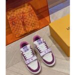 Louis Vuitton LV Unisex Trainer Sneaker Purple Monogram Denim Rubber Outsole Monogram Flower - Bild 3