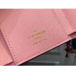 Louis Vuitton LV Unisex Victorine Wallet Pink Monogram Coated Canvas Grained Cowhide Leather - immagine 10