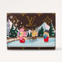 Louis Vuitton LV Unisex Victorine Wallet Pink Monogram Coated Canvas Grained Cowhide Leather (8)