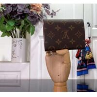 Louis Vuitton LV Unisex Victorine Wallet Pink Monogram Coated Canvas Grained Cowhide Leather (8)