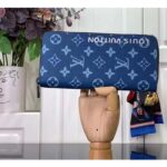 Louis Vuitton LV Unisex Zippy Vertical Wallet Atlantic Blue Monogram Coated Canvas - Image 3