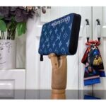 Louis Vuitton LV Unisex Zippy Vertical Wallet Atlantic Blue Monogram Coated Canvas - Image 5