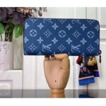 Louis Vuitton LV Unisex Zippy Vertical Wallet Atlantic Blue Monogram Coated Canvas - Image 2