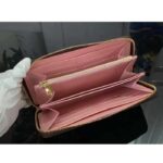 Louis Vuitton LV Unisex Zippy Wallet Pink Monogram Coated Canvas Grained Cowhide Leather - Imagen 7