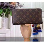 Louis Vuitton LV Unisex Zippy Wallet Pink Monogram Coated Canvas Grained Cowhide Leather - Imagen 4