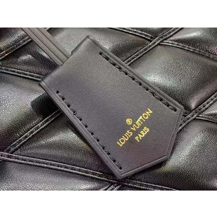 Louis Vuitton LV Women Alma BB Handbag Black Lamb Cowhide Leather (5)
