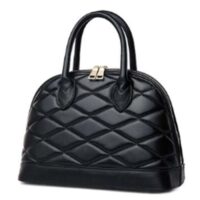 Louis Vuitton LV Women Alma BB Handbag Black Lamb Cowhide Leather (8)