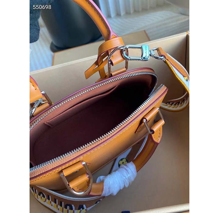 Louis Vuitton LV Women Alma BB Handbag Honey Gold Epi Grained Cowhide Leather (5)