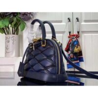 Louis Vuitton LV Women Alma BB Handbag Navy Blue Lamb Leather Cowhide (5)