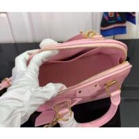 Louis Vuitton LV Women Alma BB Handbag Rosabella Pink Lamb Cowhide Leather (9)