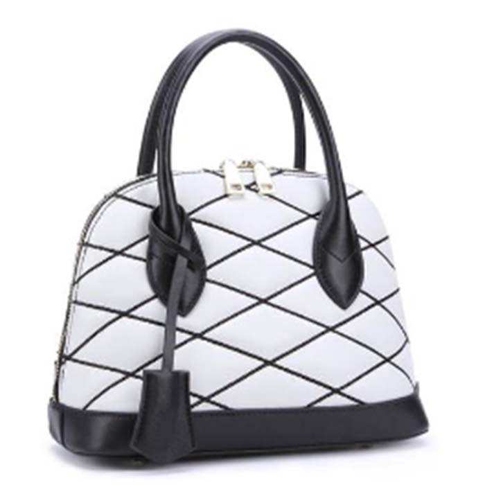 Louis Vuitton LV Women Alma BB Handbag White Black Lamb Cowhide Leather