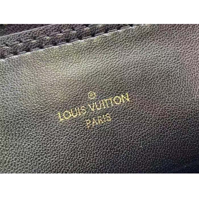 Louis Vuitton LV Women Alma BB Handbag White Black Lamb Cowhide Leather (9)