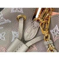 Louis Vuitton LV Women Bella Bucket Bag Gray Mahina Perforated Calfskin Leather Microfiber Lining (10)