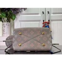 Louis Vuitton LV Women Bella Bucket Bag Gray Mahina Perforated Calfskin Leather Microfiber Lining (10)