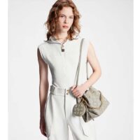 Louis Vuitton LV Women Bella Bucket Bag Gray Mahina Perforated Calfskin Leather Microfiber Lining (10)