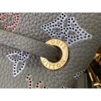 Louis Vuitton LV Women Bella Tote Gray Mahina Perforated Calfskin Leather (3)