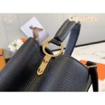 Louis Vuitton LV Women Capucines BB Handbag Black Taurillon Cowhide Leather Gold-Color Hardware - Image 9