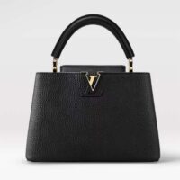 Louis Vuitton LV Women Capucines BB Handbag Black Taurillon Cowhide Leather Gold-Color Hardware (2)