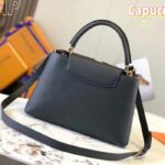 Louis Vuitton LV Women Capucines BB Handbag Black Taurillon Cowhide Leather Gold-Color Hardware - Image 3