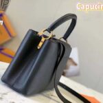 Louis Vuitton LV Women Capucines BB Handbag Black Taurillon Cowhide Leather Gold-Color Hardware - Image 4